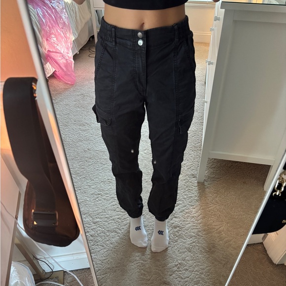 Black Cargo Garage Pants - Picture 2 of 5